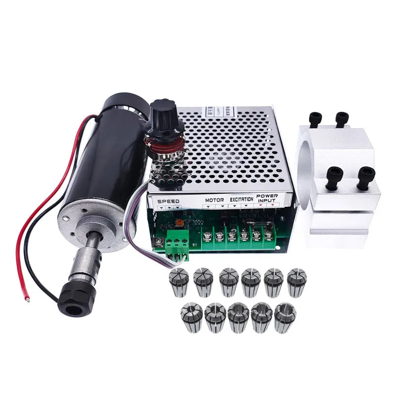 500w dc spindle, 100v spindle motor, cnc engraving spindle, dc spindle kit, speed governor spindle, 110vac 220vac spindle, high speed spindle, engraving machine spindle, cnc spindle motor, 0-110v spindle
