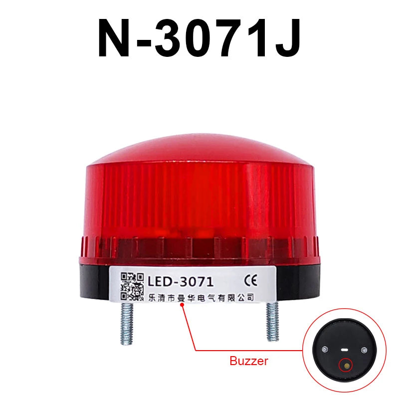 Strobe Signal Warning light with alarm sound buzzer N-3071 12V 24V 220V LED Lamp small Flashing Light Indicator lights LTE-5061