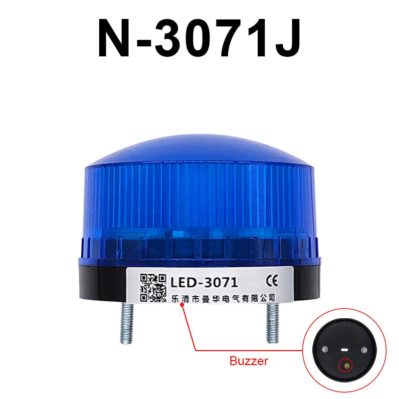 Strobe Signal Warning light with alarm sound buzzer N-3071 12V 24V 220V LED Lamp small Flashing Light Indicator lights LTE-5061