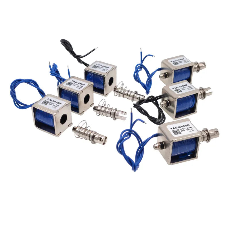 TAU-0826B Electric Magnet 2kg/20N 0826 Stroke 10mm 6V Pull Push 24V 12V Solenoid Electromagnet