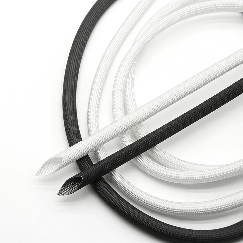 1/5M ID 1mm ~ 40 mm Braided Fiberglass Sleeve 600 Deg.C High Temperature Chemical Glass Fiber Tube Fiberglass Sleeving