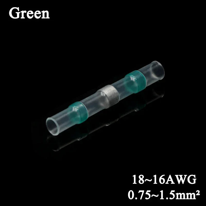 Solder Seal Wire Connectors 3:1 Heat Shrink Insulated Electrical Wires Terminals Butt Splice Waterproof 10/20/30//50/100pcs