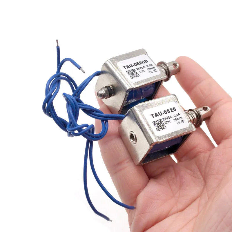 TAU-0826B Electric Magnet 2kg/20N 0826 Stroke 10mm 6V Pull Push 24V 12V Solenoid Electromagnet