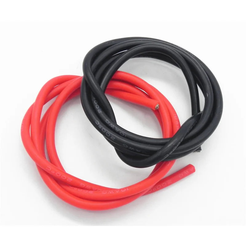 100 Set/Lot 20/22AWG 1M Black+1M Red High Temperature Silicone Wire/ Silica Gel Wire/ Silicone Tinned Copper Cable,20awg silicone wire,22awg silicone wire