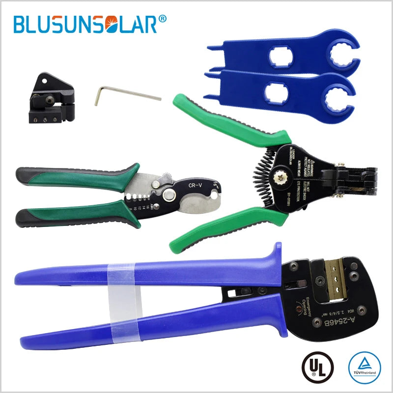 Multi Tools Wire Crimper Tools Kit Solar Cable Solar Connector Terminal Crimper Plier Wire Cutter  Wire Stripper Spanner Wrench
