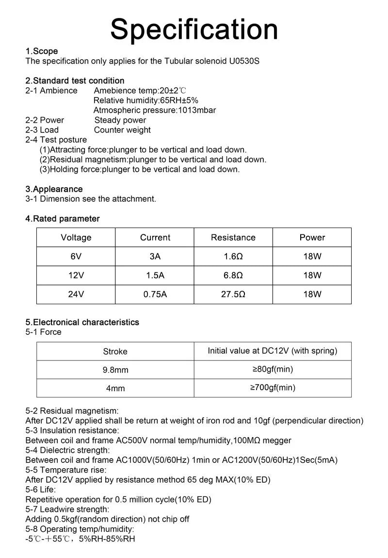 Dc 6V 12V 24V Magnetic Solenoid TAU-0530 Push&Pull Open Frame Electromagnet TAU-0530T TAU-0530B Stroke 10mm Keeping Force 700g