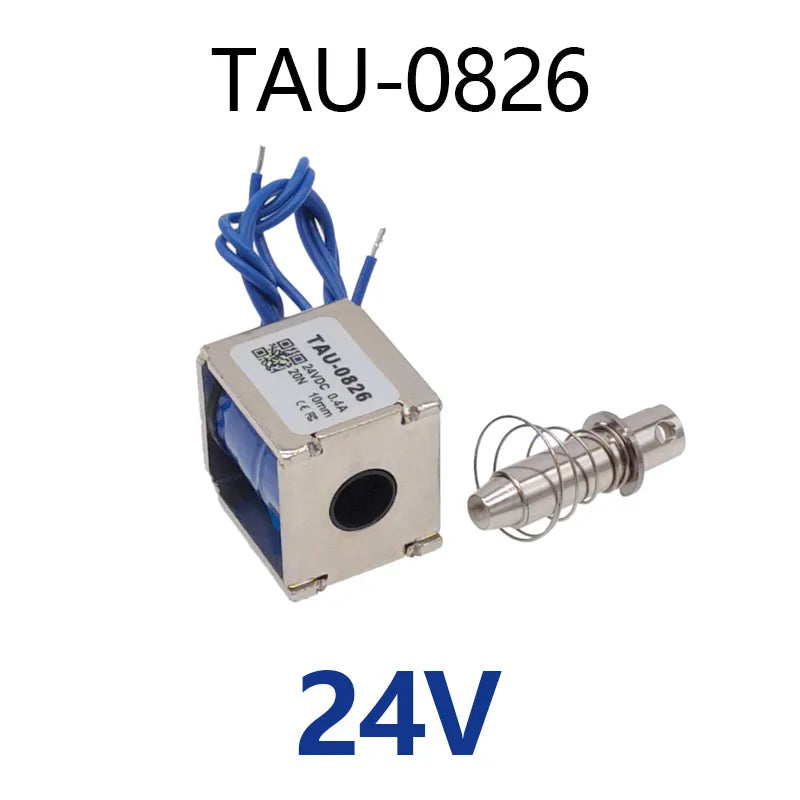 TAU-0826B Electric Magnet 2kg/20N 0826 Stroke 10mm 6V Pull Push 24V 12V Solenoid Electromagnet