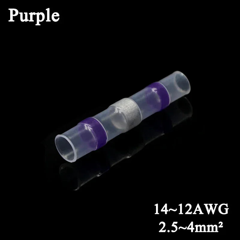 Solder Seal Wire Connectors 3:1 Heat Shrink Insulated Electrical Wires Terminals Butt Splice Waterproof 10/20/30//50/100pcs