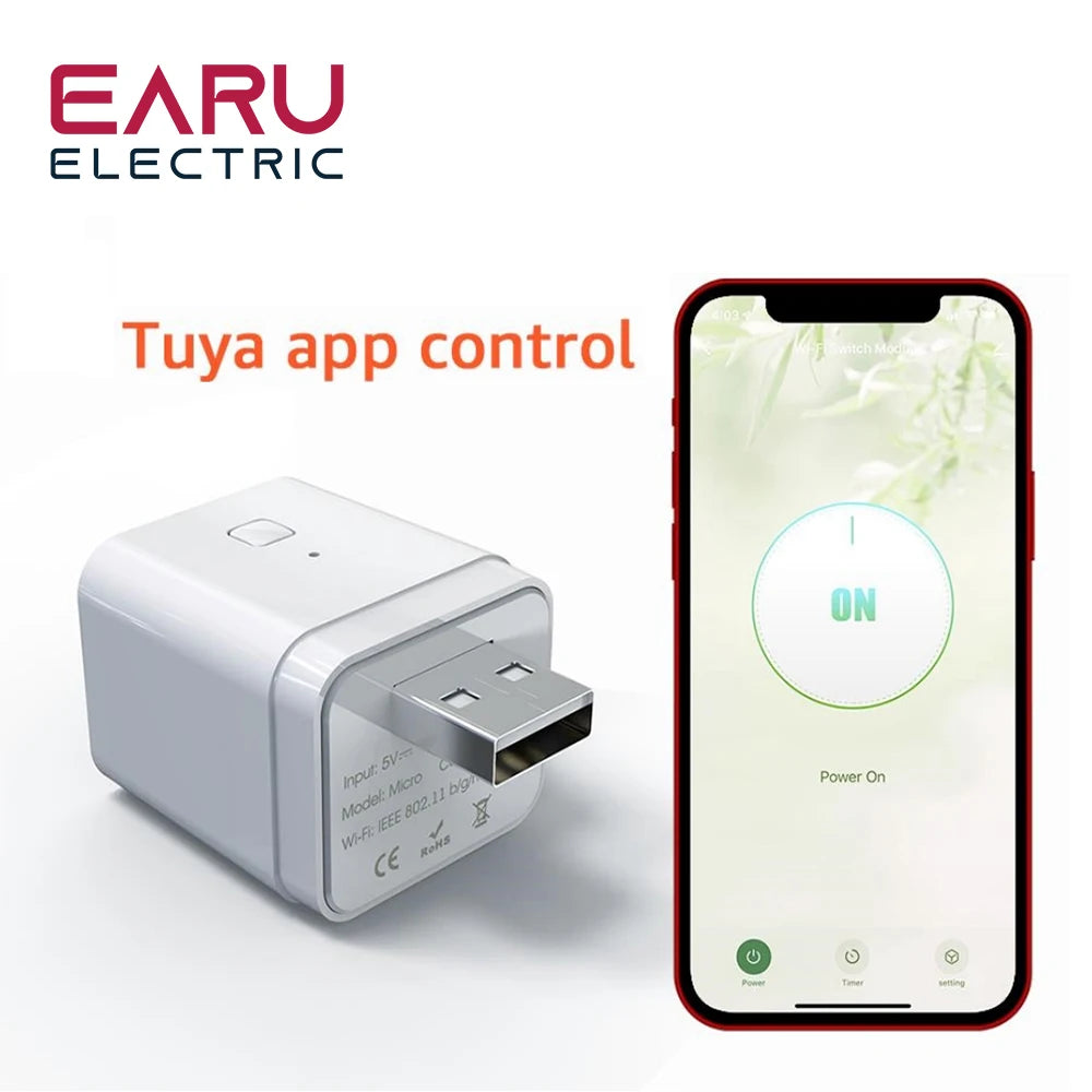 Tuya Micro Smart USB Adaptor Switch 5V Wifi USB Power Adaptor Smart Home Switch via Tuya APP Voice Control For Alexa Google Home