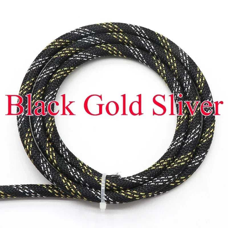 1/5/10M New Tight PET Braided Sleeve 2 4 6 8 10 12 14 16 20 25 30mm High Density Insulated Cable Protection Expandable Sheath