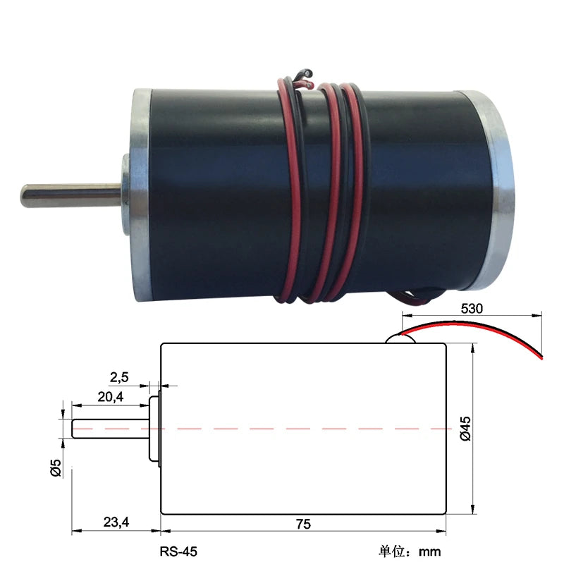 4575 DC Motor High Speed 12V 24V 4000rpm 8000rpm Large Torque Permanent Magnet Micro Motors PWM Low Noise DIY Engine Drill Cut