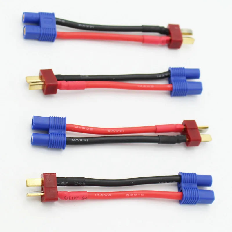 100 Pcs/Lot T Dean  Male To Female EC3  Connector 14AWG 60 Mm  Wire Cable  Adapter for RC Parts