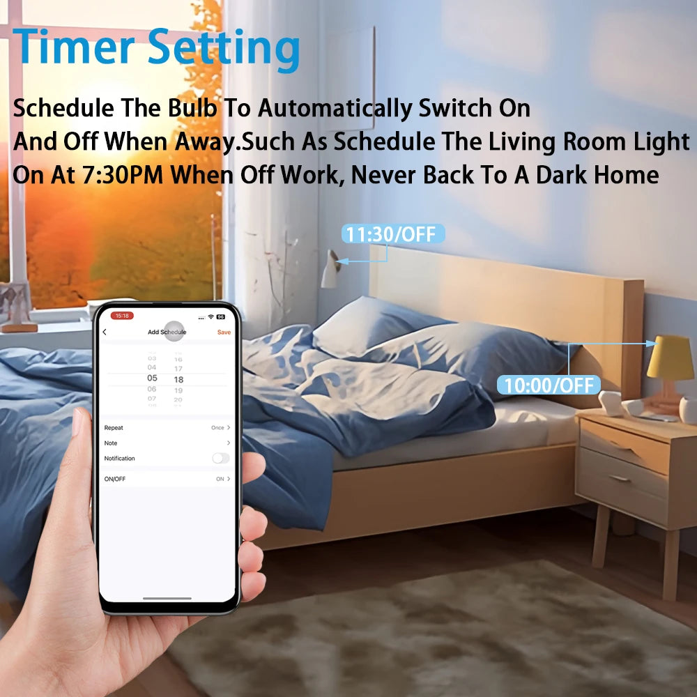 Dimmable 18W 15W Smart Led Light Bulb RGB CCT E27 Tuya WiFi Smart Home Led Lamp Compatible With Alexa Amazon Google Assistant