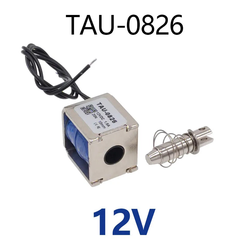 TAU-0826B Electric Magnet 2kg/20N 0826 Stroke 10mm 6V Pull Push 24V 12V Solenoid Electromagnet