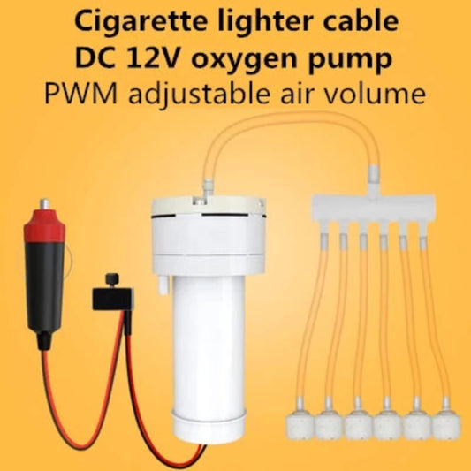 DC 12V Oxygen Increasing Pump Car Cigarette Lighter Outdoor Power PWM Volume AC 220V To DC12V Oxygen Generator Fish Air Pomp