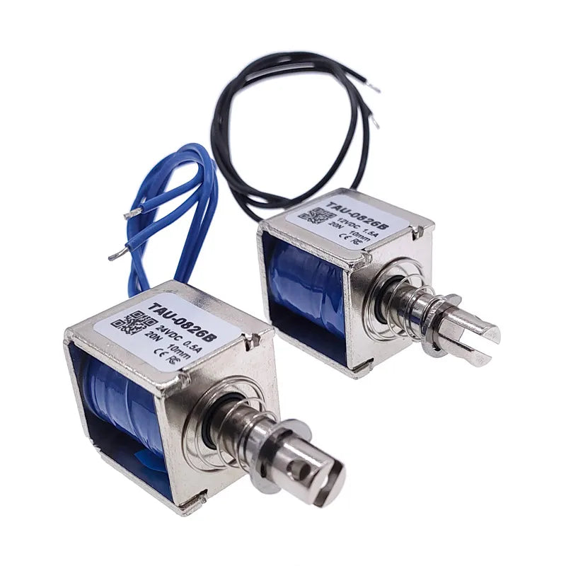 TAU-0826B Electric Magnet 2kg/20N 0826 Stroke 10mm 6V Pull Push 24V 12V Solenoid Electromagnet