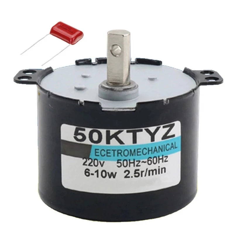 50KTYZ Permanent Magnet Synchronous Motor 6W AC 12V 24V 110V 220V Geared Slow Speed 1rpm to 60rpm Motors Forward Reversed CW CCW