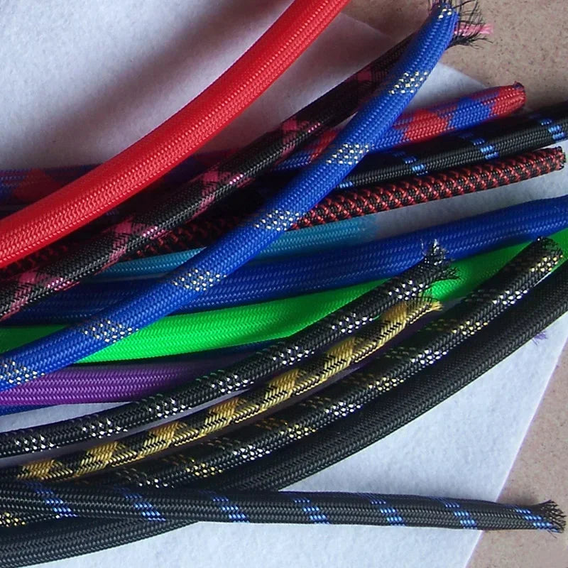 1/5/10M New Tight PET Braided Sleeve 2 4 6 8 10 12 14 16 20 25 30mm High Density Insulated Cable Protection Expandable Sheath