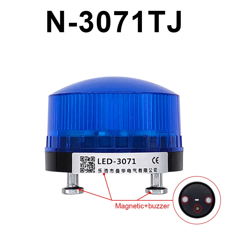Strobe Signal Warning light with alarm sound buzzer N-3071 12V 24V 220V LED Lamp small Flashing Light Indicator lights LTE-5061