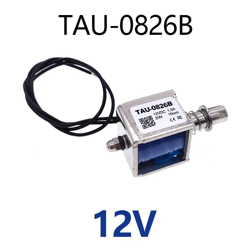 TAU-0826B Electric Magnet 2kg/20N 0826 Stroke 10mm 6V Pull Push 24V 12V Solenoid Electromagnet
