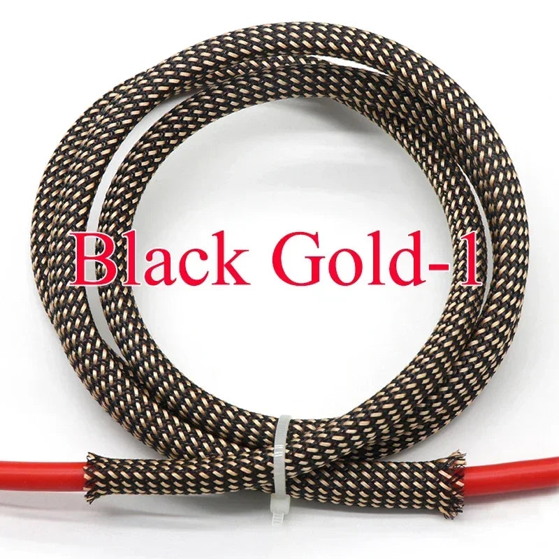 1/5/10M New Tight PET Braided Sleeve 2 4 6 8 10 12 14 16 20 25 30mm High Density Insulated Cable Protection Expandable Sheath