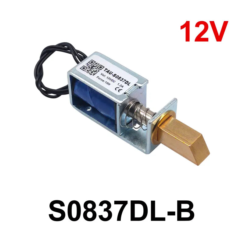 1Pc TAU-S0837DL DC 6V 12V 24V Electric Locks Electromagnet Stroke 10mm Magnetic Lock for the Cabinet Door Lock