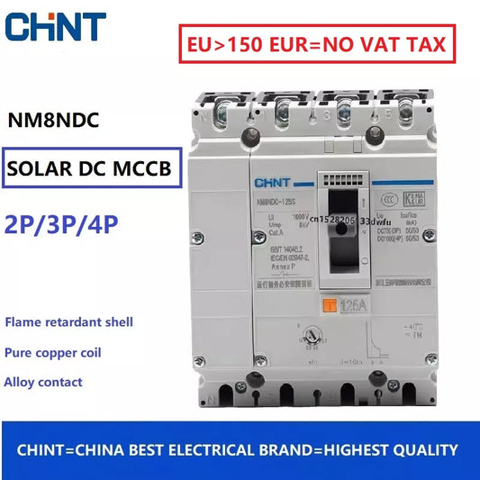 CHINT NM8NDC 2P 3P 4P DC MCCB Circuit Breaker Photovoltaic Solar Energy Power Circuit Breaker DC Motor