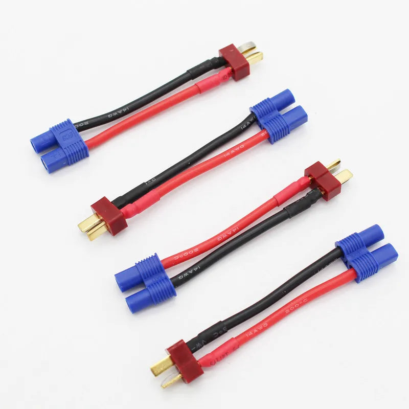 100 Pcs/Lot T Dean  Male To Female EC3  Connector 14AWG 60 Mm  Wire Cable  Adapter for RC Parts