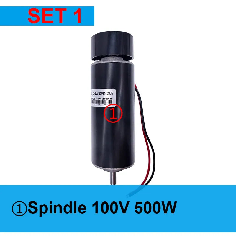 500W 100V DC Spindle Set 0~110VDC Adjustable Speed Governor Power Supply Both 110VAC & 220VAC for Engraving Machine