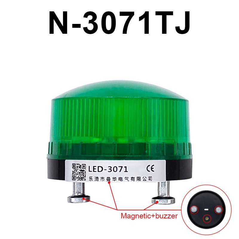 Strobe Signal Warning light with alarm sound buzzer N-3071 12V 24V 220V LED Lamp small Flashing Light Indicator lights LTE-5061
