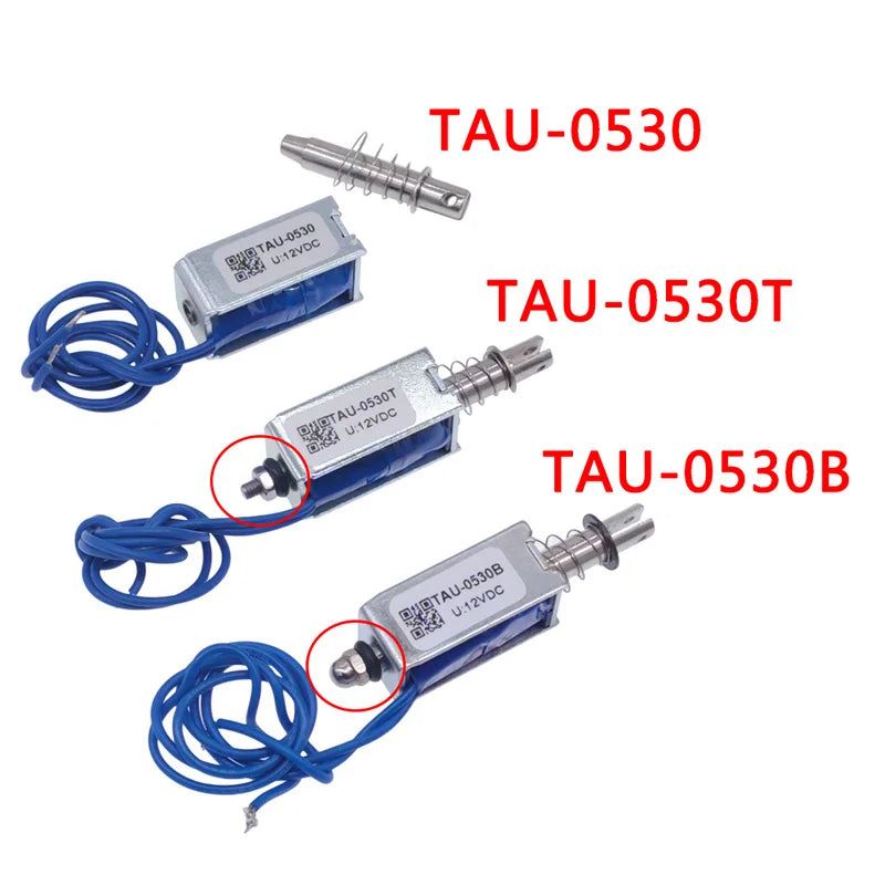 Dc 6V 12V 24V Magnetic Solenoid TAU-0530 Push&Pull Open Frame Electromagnet TAU-0530T TAU-0530B Stroke 10mm Keeping Force 700g