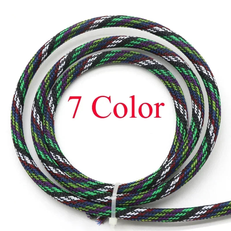 1/5/10M New Tight PET Braided Sleeve 2 4 6 8 10 12 14 16 20 25 30mm High Density Insulated Cable Protection Expandable Sheath