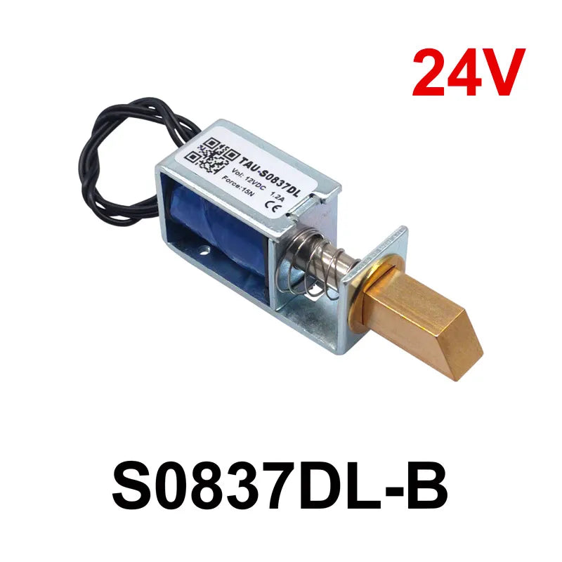 1Pc TAU-S0837DL DC 6V 12V 24V Electric Locks Electromagnet Stroke 10mm Magnetic Lock for the Cabinet Door Lock