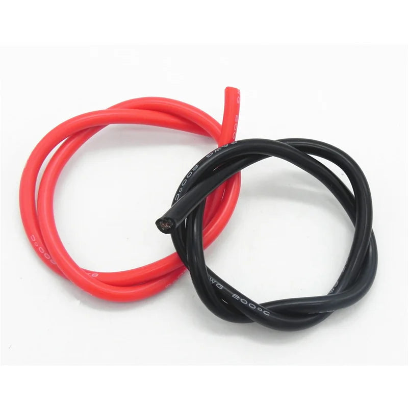 10 Sets/lot 8AWG 1M Silicone Wire Cable High Temperature 0.5M Black + 0.5M Red Conductor Construction Tinned Copper Cable DZ0174