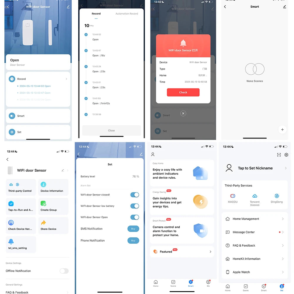 TUYA Smart WiFi Window Gate Door Sensor Open Close Detector App Notification Alert Security Alarm Smart Life Alexa Google Home
