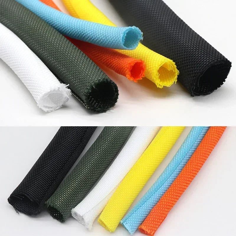1/5m Self Closing PET Expandable Braided Sleeve Self-Closed Cable Organiser Insulated Wrap Self Close Sleeved Cable Protecter