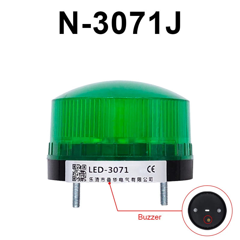 Strobe Signal Warning light with alarm sound buzzer N-3071 12V 24V 220V LED Lamp small Flashing Light Indicator lights LTE-5061