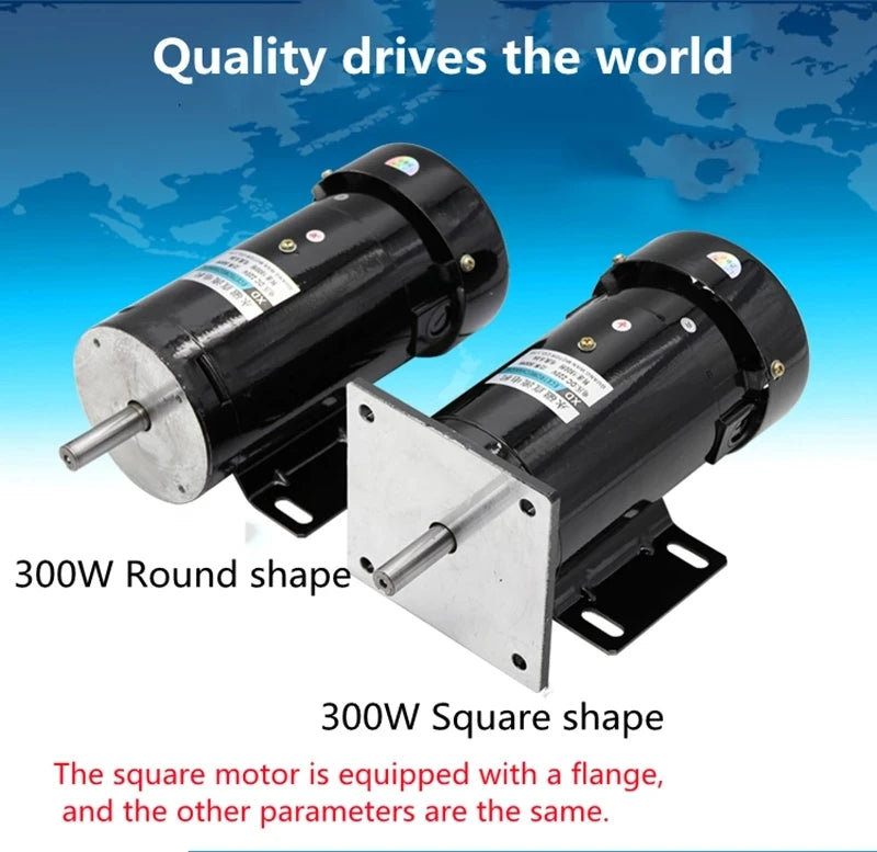 300W DC Motor 220V Permanent Magnet 1800rpm High Speed Motor Can Adjust Speed Forward and Reverse Electric DC Mini Moter Engine|47572413317313