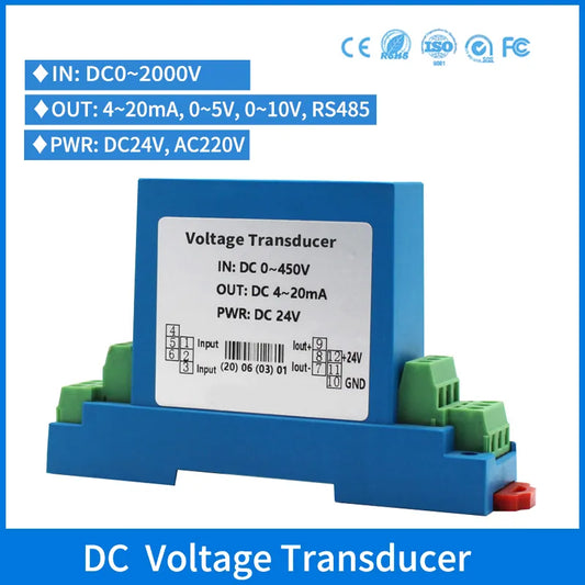 75mV 1000V 1500V DC Voltage Transducer Hall Voltage Sensor RS485 DC Voltage Transmitter Price