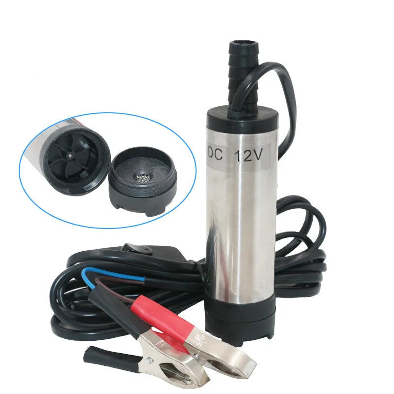 24V DC Portable  Micro-pump 38mm Diameter/ Submersible Pump/ Diesel Pump Oil Self-priming Pump Tube Diameter 1.6cm