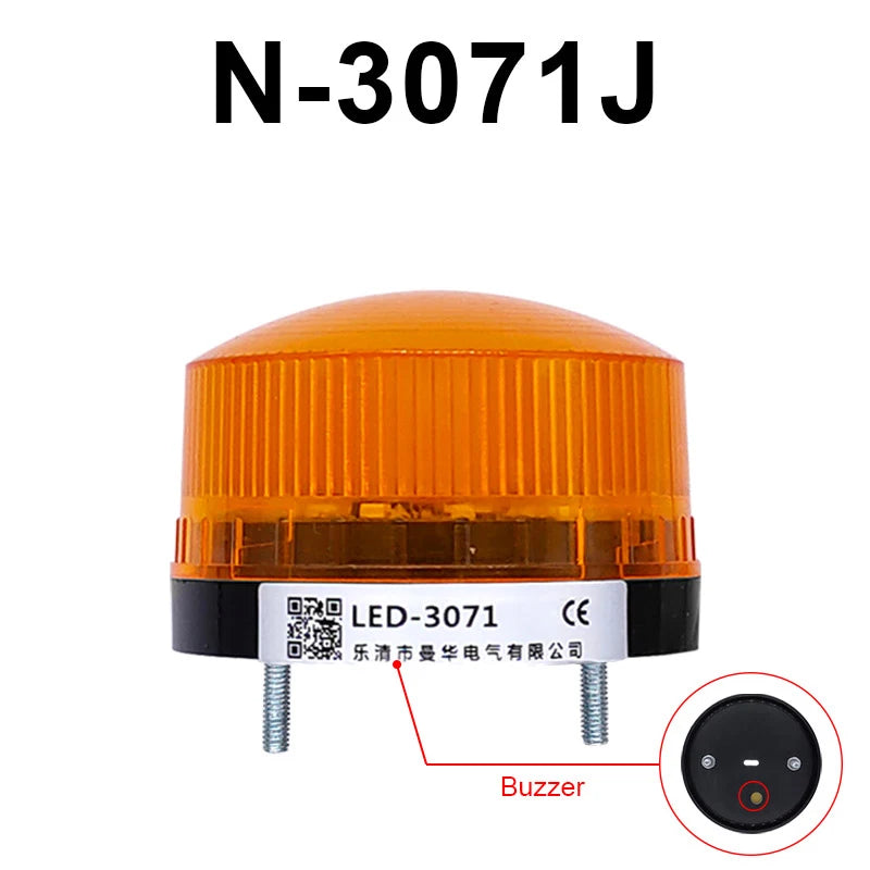 Strobe Signal Warning light with alarm sound buzzer N-3071 12V 24V 220V LED Lamp small Flashing Light Indicator lights LTE-5061