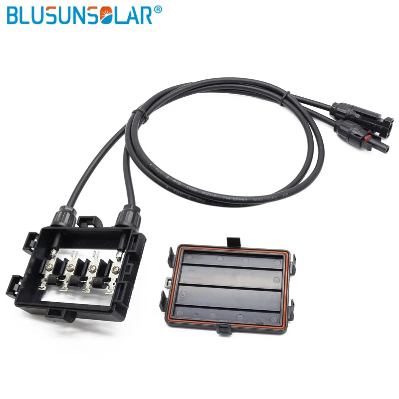 5 Pcs/lot Waterproof IP65 4 Way PV Solar Junction Box for Solar Panel with 4.0mm2 Cable and 4 Diodes XH0196