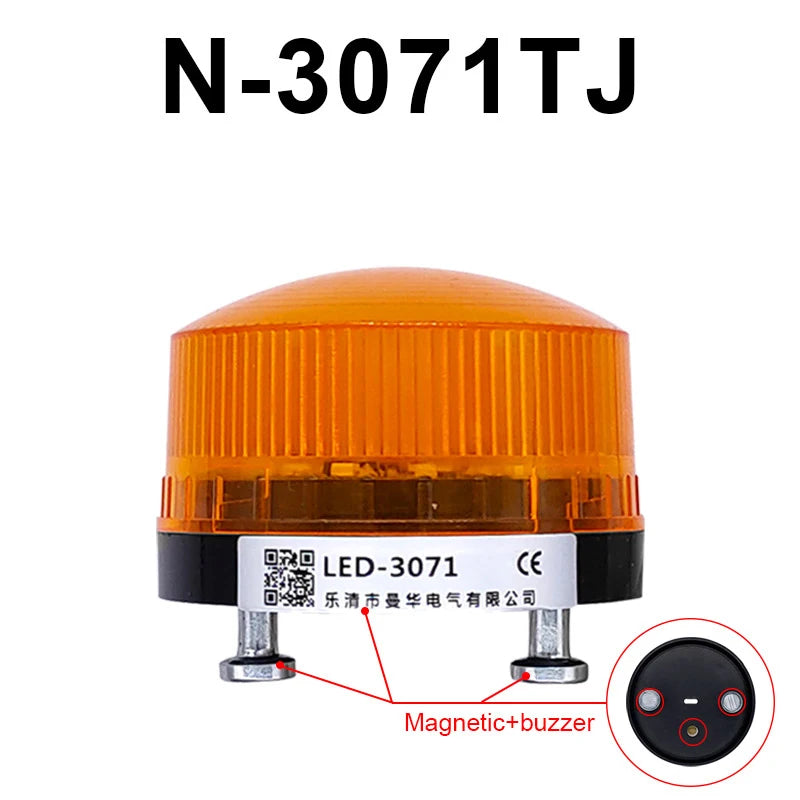 Strobe Signal Warning light with alarm sound buzzer N-3071 12V 24V 220V LED Lamp small Flashing Light Indicator lights LTE-5061