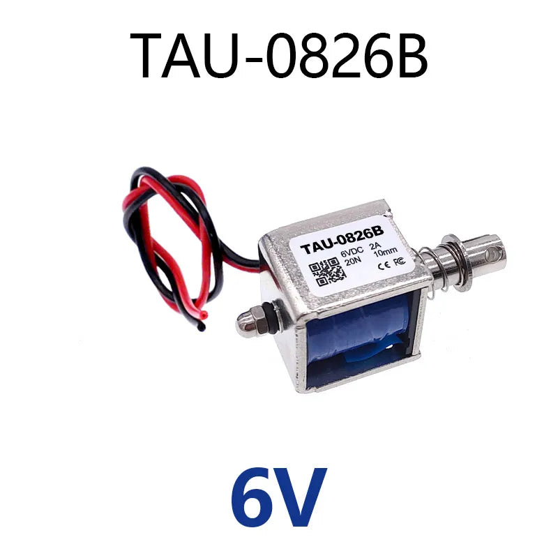 TAU-0826B Electric Magnet 2kg/20N 0826 Stroke 10mm 6V Pull Push 24V 12V Solenoid Electromagnet