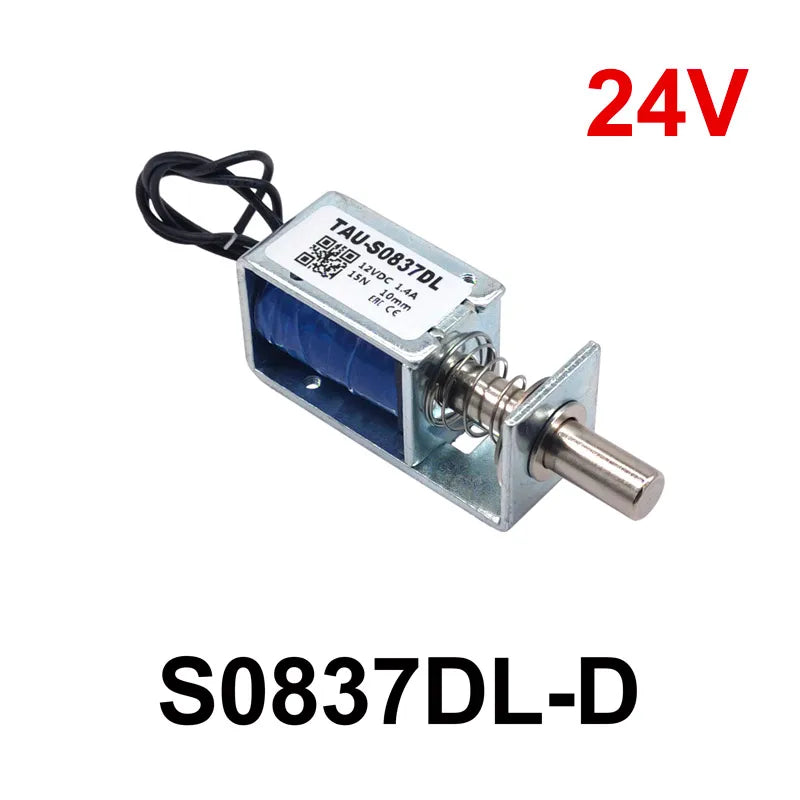 1Pc TAU-S0837DL DC 6V 12V 24V Electric Locks Electromagnet Stroke 10mm Magnetic Lock for the Cabinet Door Lock