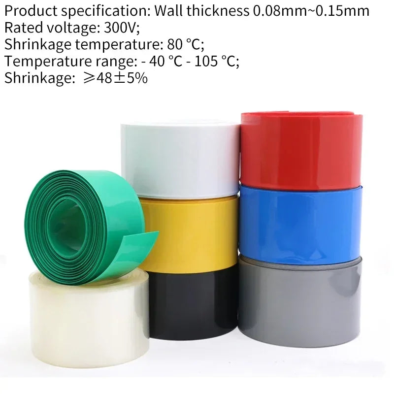 18650 Lithium Battery Heat Shrink Tube 85mm ~ 350mm Li-ion Wrap Cover Skin PVC Shrinkable Tubing Film Sleeves Insulation Sheath
