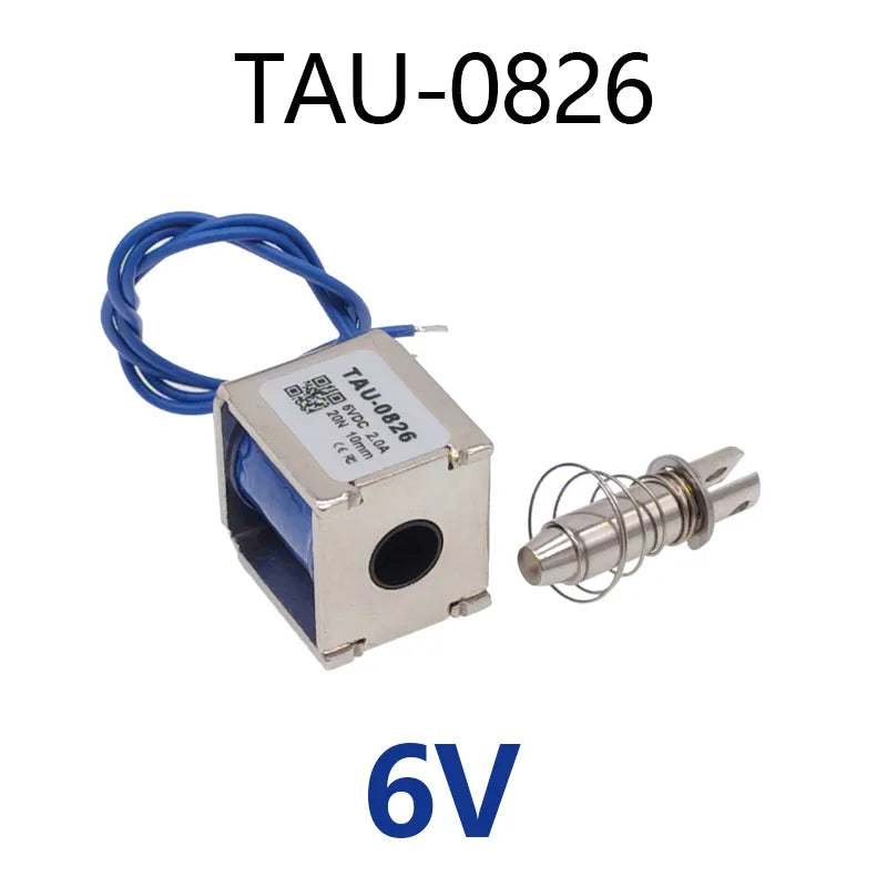 TAU-0826B Electric Magnet 2kg/20N 0826 Stroke 10mm 6V Pull Push 24V 12V Solenoid Electromagnet