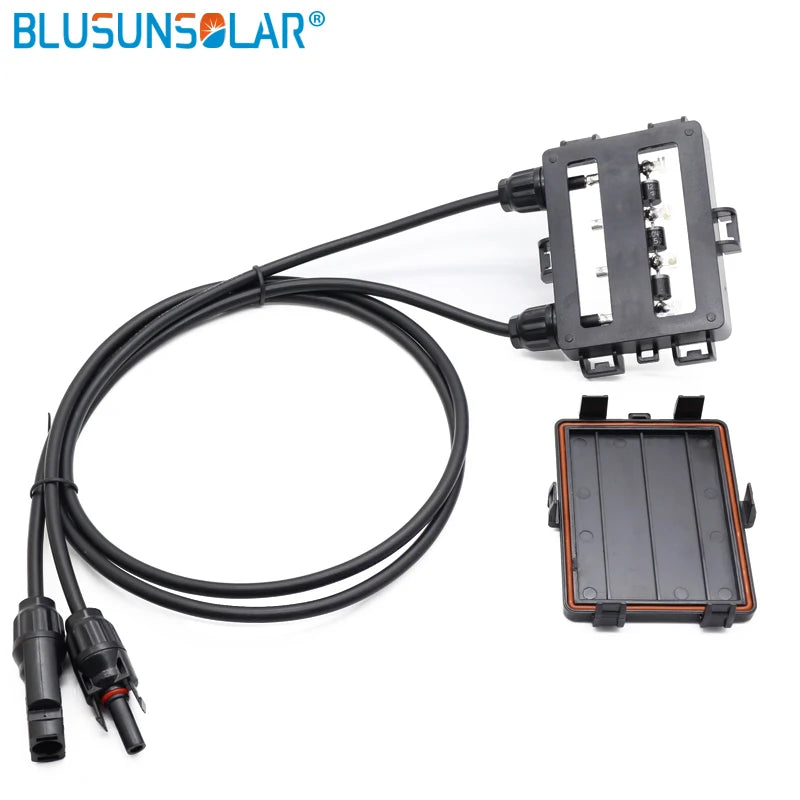 5 Pcs/lot Waterproof IP65 4 Way PV Solar Junction Box for Solar Panel with 4.0mm2 Cable and 4 Diodes XH0196
