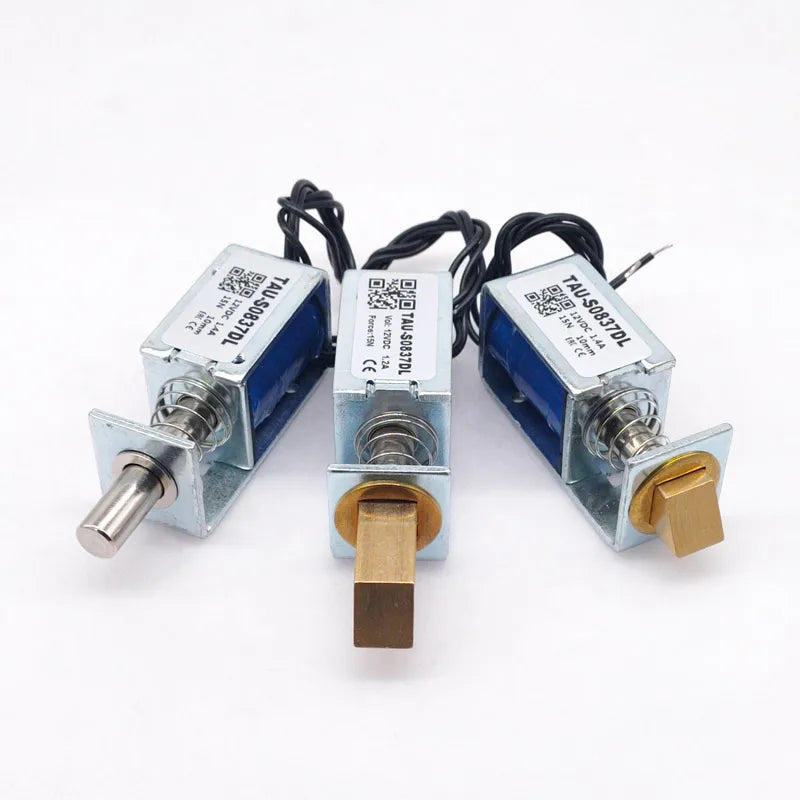 1Pc TAU-S0837DL DC 6V 12V 24V Electric Locks Electromagnet Stroke 10mm Magnetic Lock for the Cabinet Door Lock