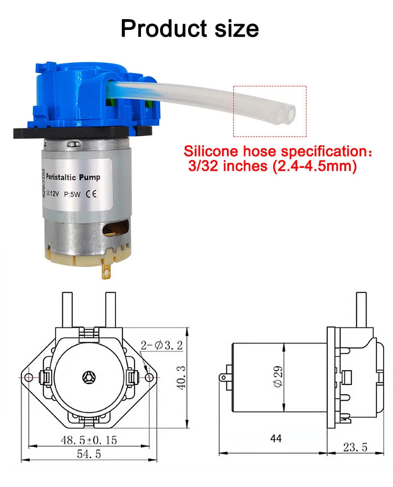 12V NKP Small Self-priming Mini Circulation Micro Pumping Peristaltic Pump 5W Silicone Tube